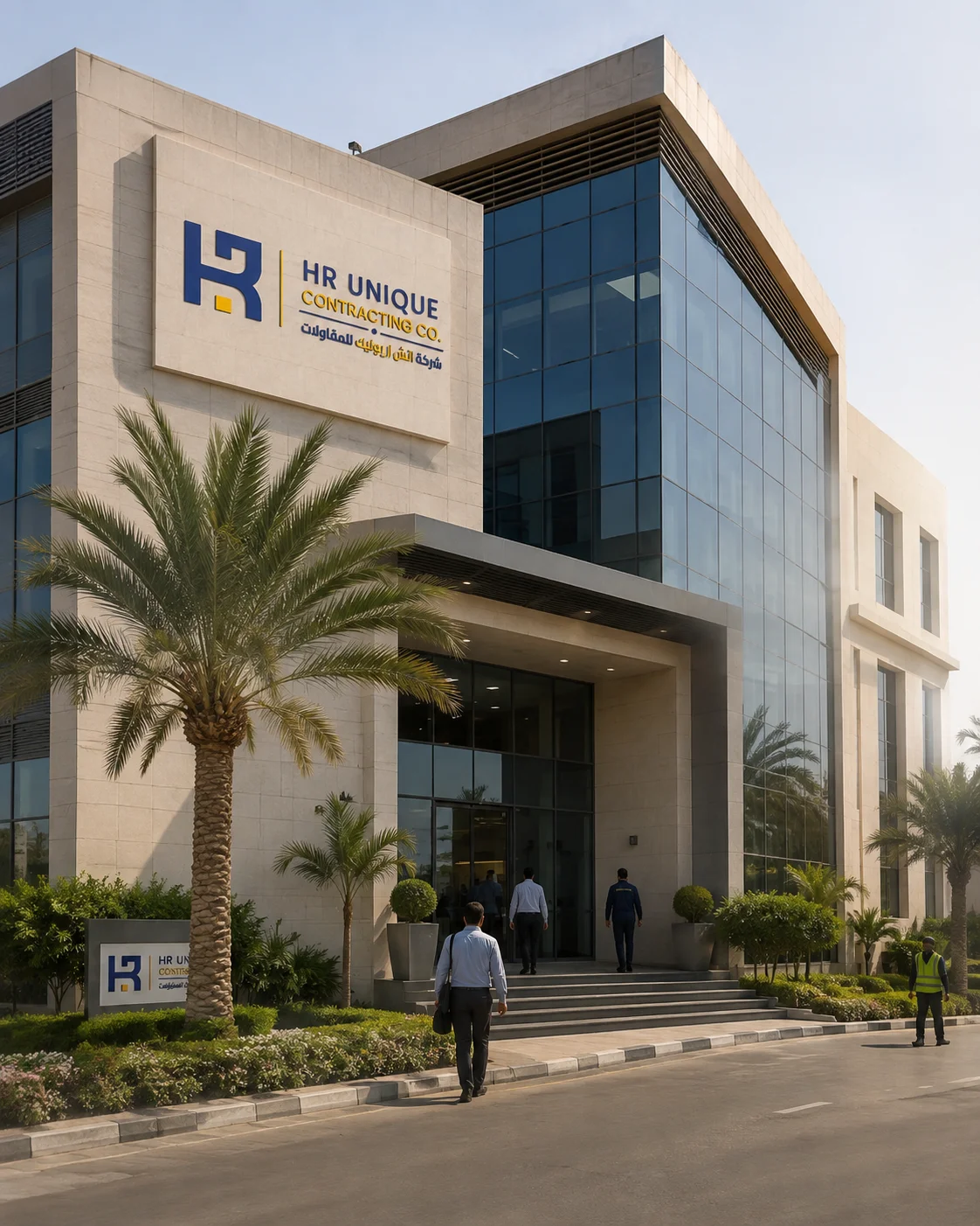 HR Unique Contracting office and modern building management in Saudi Arabia